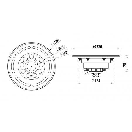 Pierścień ring LED do fontann posadzkowych PHJ-FL220-2 9 / 12 / 18 Watt dowolny kolor + RGB